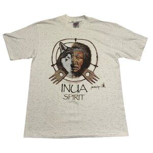 Vintage 90s Jon Van Zyle Inua Spirit Graphic Single Stitch Deadstock T-Shirt Lrg